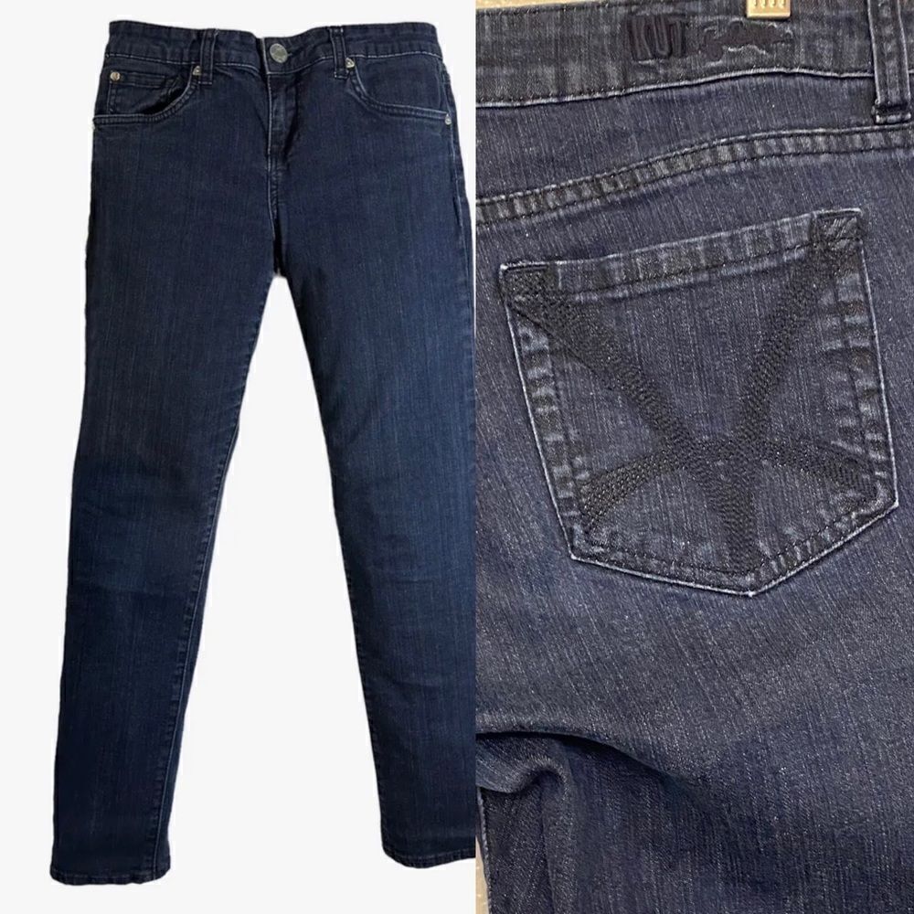 Kut From The Kloth skinny low mid rise dark wash jeans-4